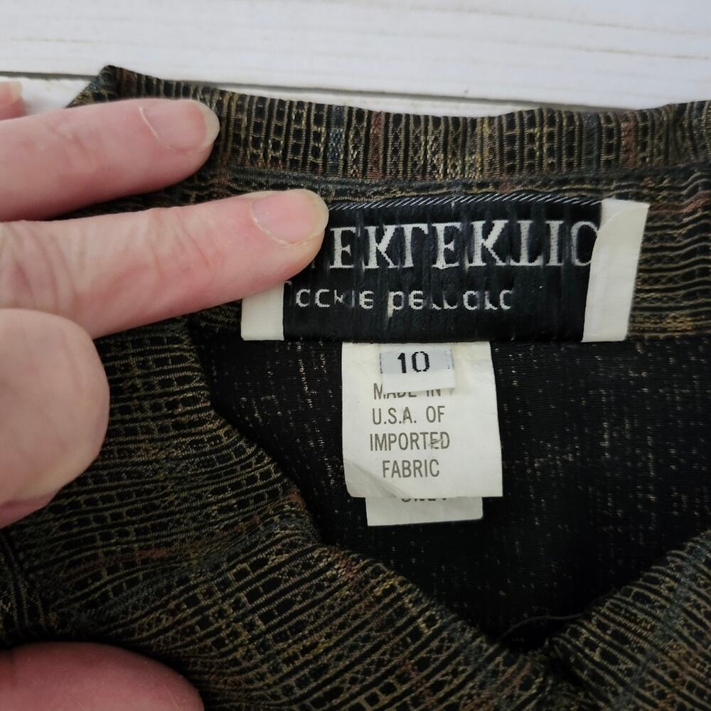 Vintage Jackie Bernard for Eklektic Long-Sleeved Button-Down Midi Dress Size 10 - Picture 8 of 13